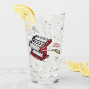 Pasta maker cartoon illustration glass