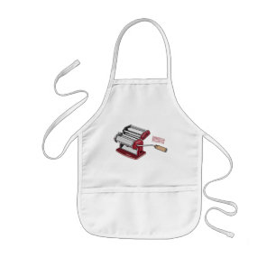Pasta maker cartoon illustration kids apron