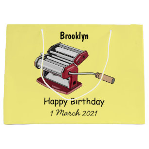 Pasta maker cartoon illustration large gift bag