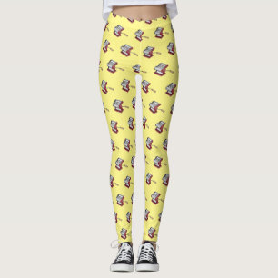 Pasta maker cartoon illustration leggings