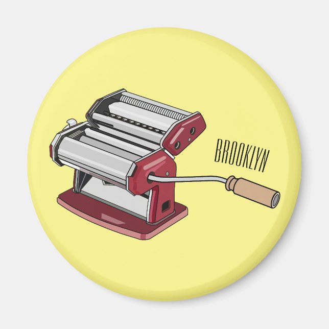 Pasta maker cartoon illustration  magnet (Front)