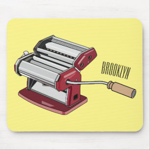 Pasta maker cartoon illustration mouse pad