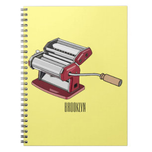 Pasta maker cartoon illustration notebook