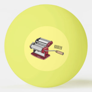 Pasta maker cartoon illustration ping pong ball