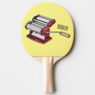 Pasta maker cartoon illustration  ping pong paddle