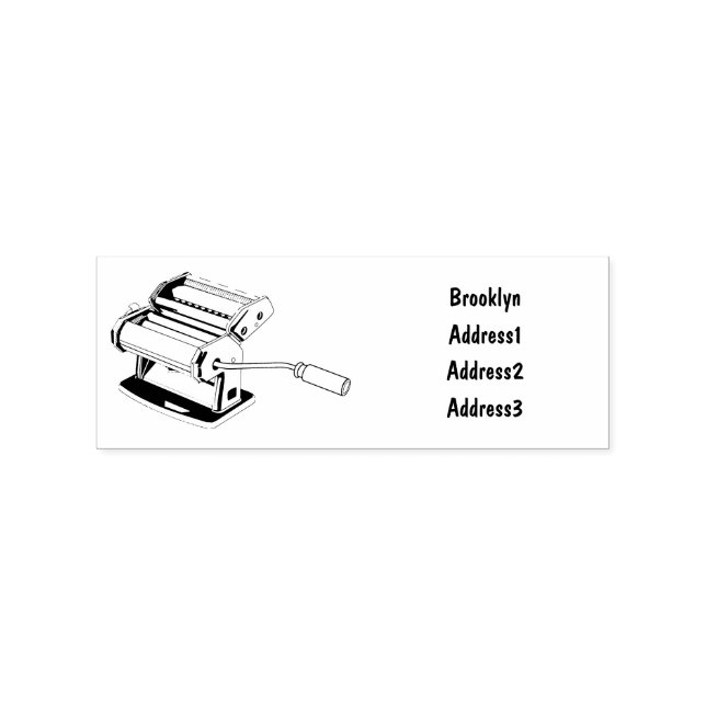 Pasta maker cartoon illustration rubber stamp (Imprint)