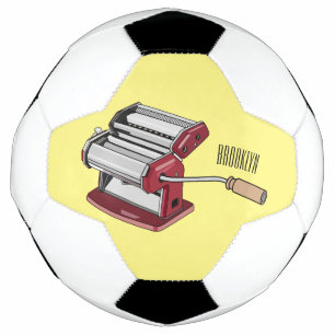 Pasta maker cartoon illustration  soccer ball