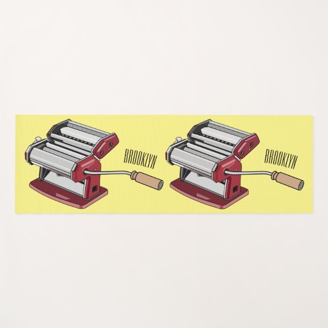 Pasta maker cartoon illustration  yoga mat (Front (Horizontal))