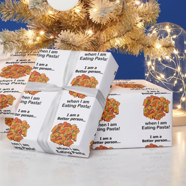 Pasta Makes Me Better Funny Pasta Lover  Wrapping Paper (Holidays)