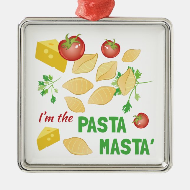 Pasta Masta Metal Tree Decoration (Front)