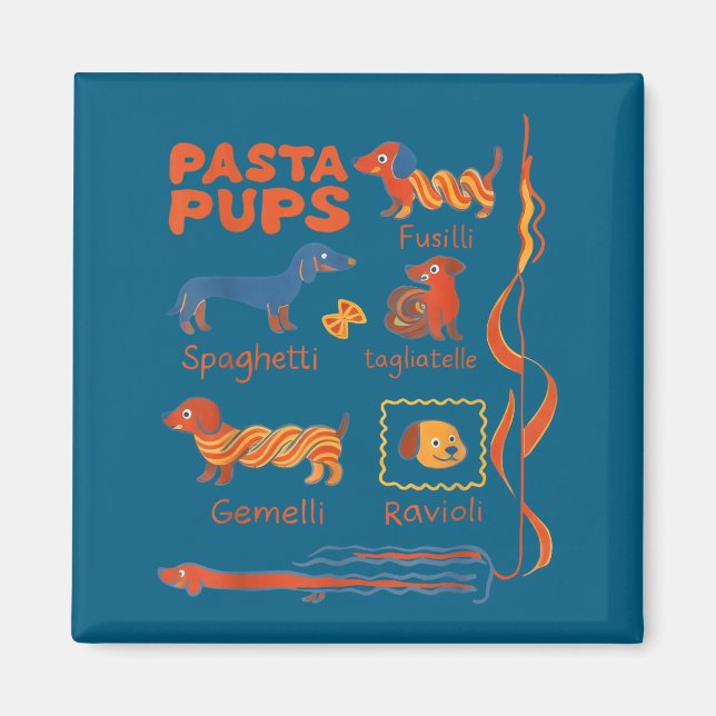 Pasta P Dog Funny Dachshund Dog Pasta Foodie Dog S Magnet (Front)