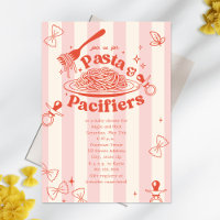 Pasta & Pacifiers Doodle Pink Girl Baby Shower