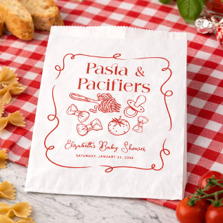 Pasta & Pacifiers Hand Drawn Italian Baby Shower Favour Bag