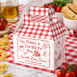 Pasta & Pacifiers Hand Drawn Italian Baby Shower Favour Box