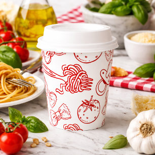 Pasta & Pacifiers Hand Drawn Italian Baby Shower  Paper Cups