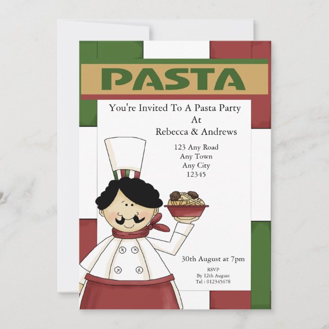 Pasta Party Invitation (Front)