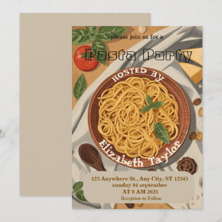 Pasta Party Invitation Italian Dinner Celebration