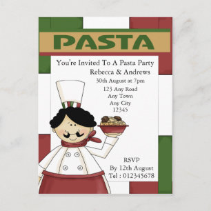 Pasta Party Invitation Postcard