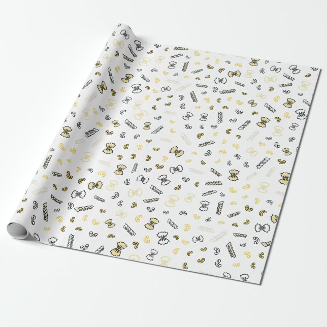 Pasta Party Wrapping Paper (Unrolled)