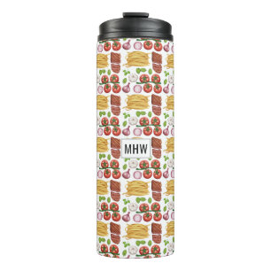 Pasta Pattern custom monogram tumbler