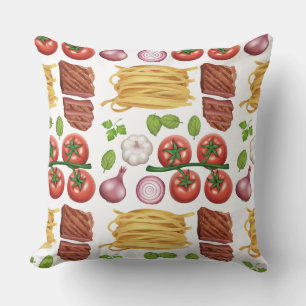 Pasta Pattern throw pillows