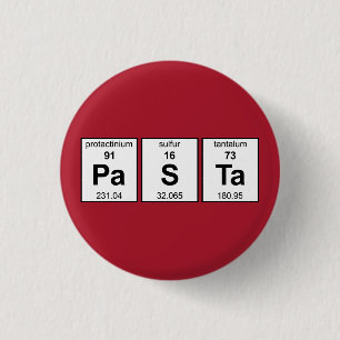 PaSTa Periodic Table 3 Cm Round Badge