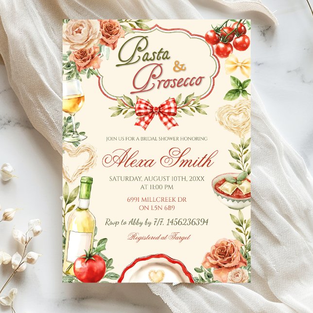 Pasta & Prosecco Bridal Shower Invitation (Creator Uploaded)
