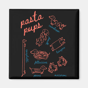 Pasta Pups Funny Dachshund Dog Lover Food Humour Magnet