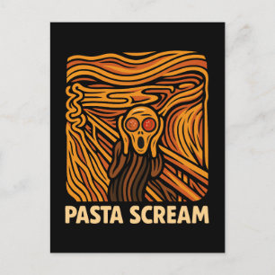 Pasta Scream Art Scream of Spaghetti Holiday Postcard