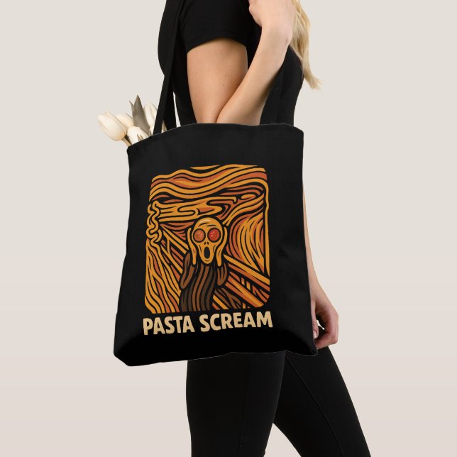 Pasta Scream Art Scream of Spaghetti Tote Bag (Close Up)