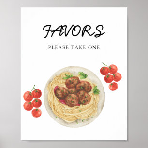 Pasta spaghetti Baby shower Favours Poster
