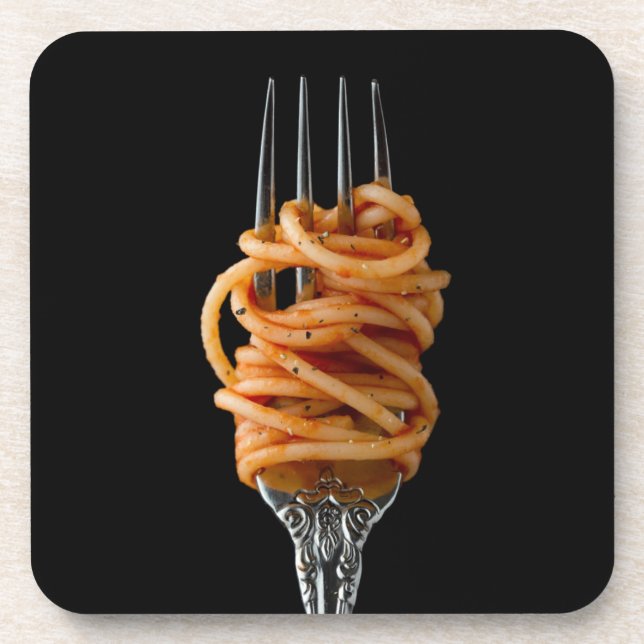 Pasta spun on a Fork, Food Spaghetti Coaster (Front)