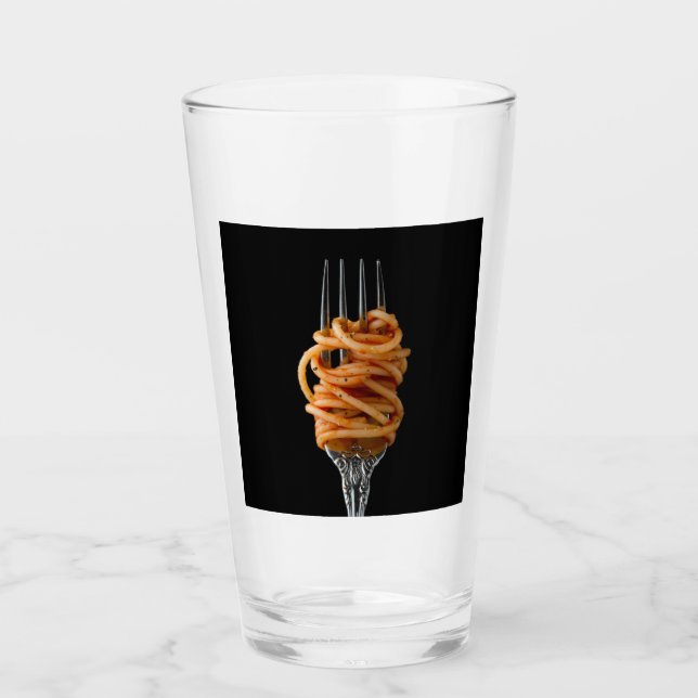 Pasta spun on a Fork, Food Spaghetti Glass (Front)