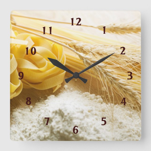 Pasta Square Wall Clock (Front)