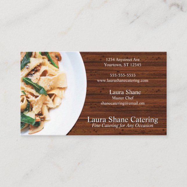 Pasta Supper Catering Restaurant Bistro Business Card (Front)