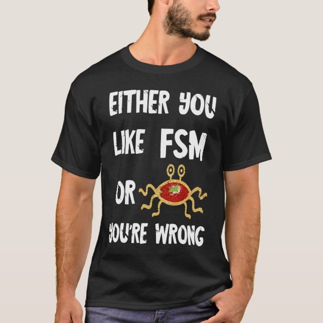Pastafari FSM Flying Spaghetti Monster Atheist Rel T-Shirt (Front)