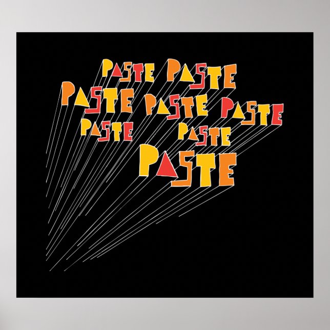 Paste Hand Drawn Logo Array Poster Print (Front)
