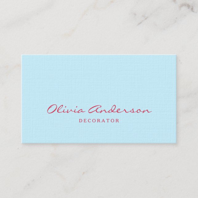 Paste sky blue minimalistic business card (Front)
