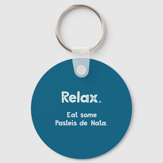 Pasteis De Nata Rtuguese Quote Funny Rtugal Food R Key Ring (Front)