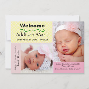Pastel 2 Photo Collage - Birth Announcement