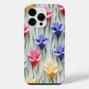 PASTEL 3-D PAPER LOOK GLADIOLA FLOWERS iPhone 14 PRO MAX CASE