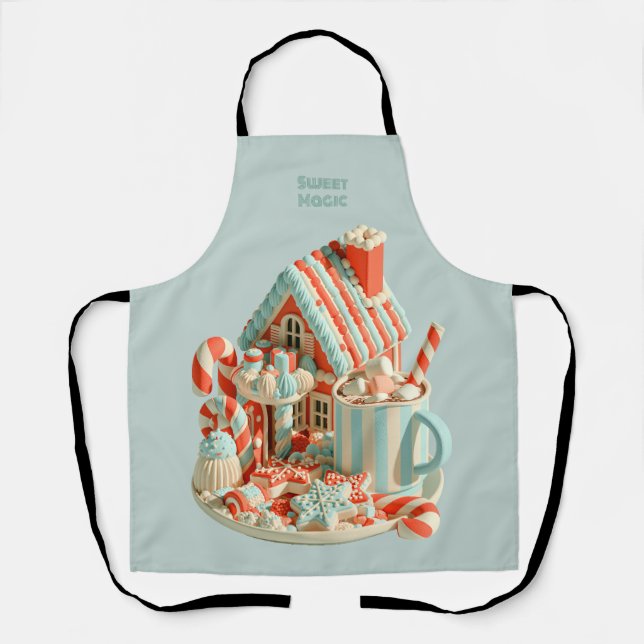 Pastel 3D Candy House Sweet Magic Apron (Front)