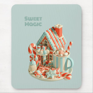 Pastel 3D Candy House Sweet Magic Mouse Pad
