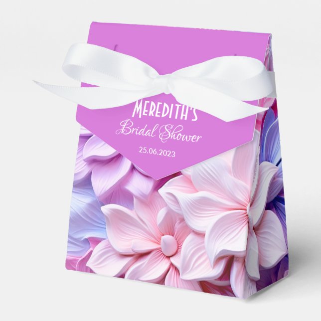Pastel 3D Flower pattern Favour Box (Front Side)