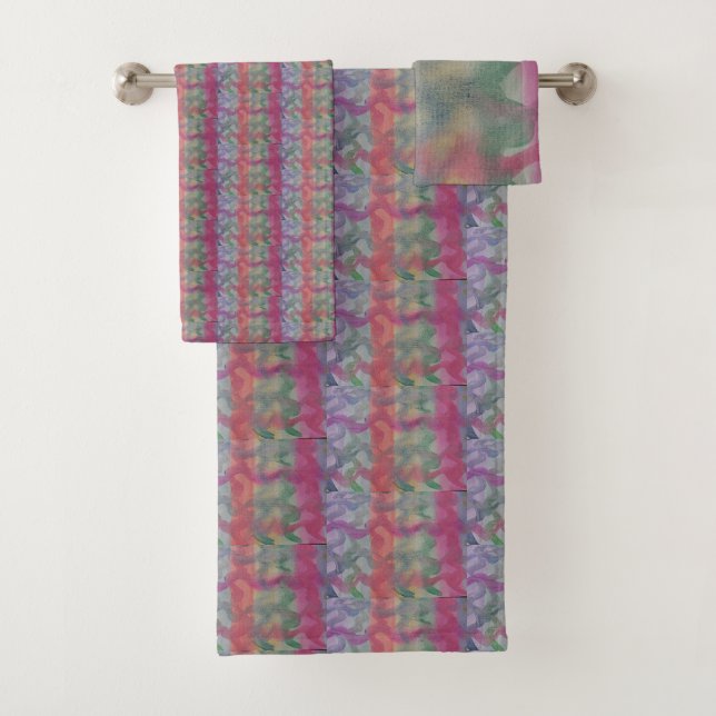 Pastel Abstract Art  Bath Towel Set (Insitu)