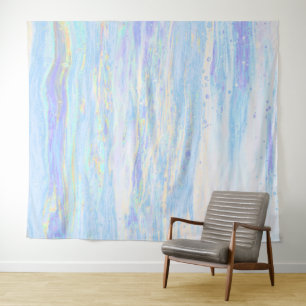 *~* Pastel Abstract Art Light Blue Turquoise White Tapestry