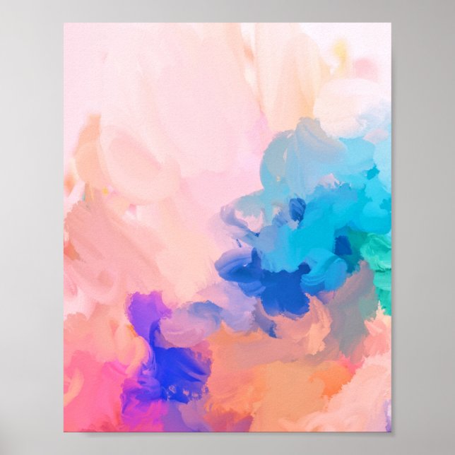 Pastel Abstract Art Modern Colourful Poster (Front)