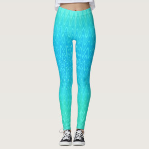 Pastel Abstract Art Teal Turquoise Blue Green Leggings