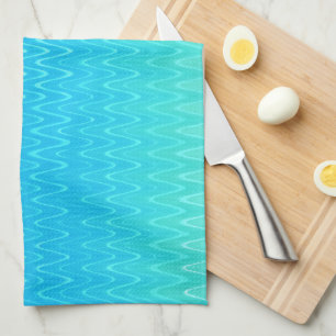 Pastel Abstract Art Teal Turquoise Blue Green Tea Towel