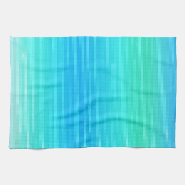 Pastel Abstract Art Teal Turquoise Blue Green Tea Towel (Horizontal)